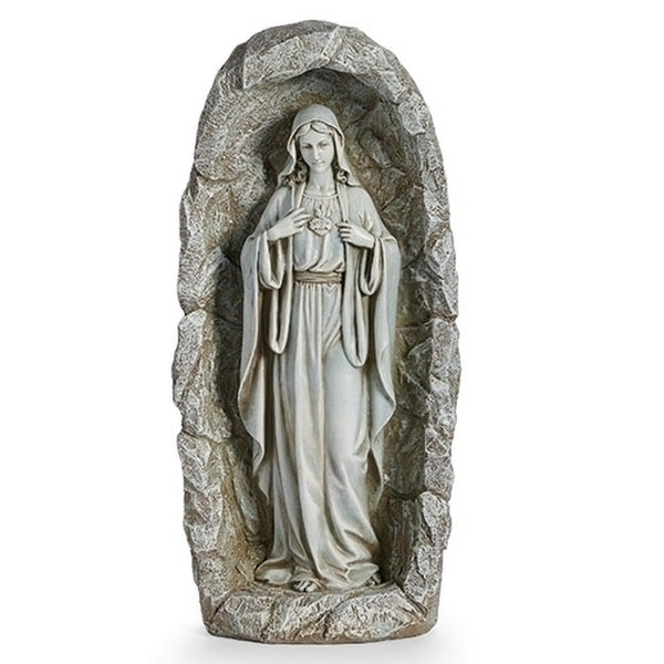 Immaculate Heart of Mary Grotto Statue Solar Light